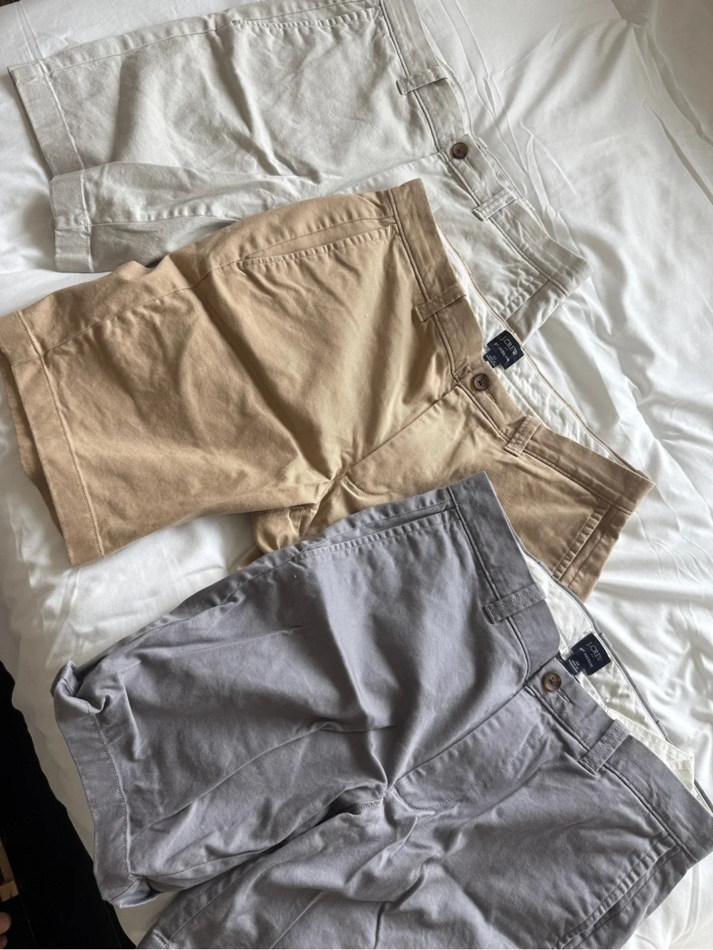 J. Crew Men's Chino Shorts - Tan, Gray, White